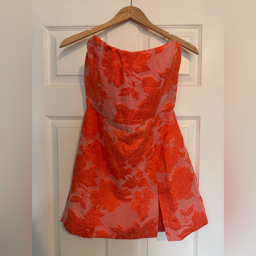 Showpo Brailey Mini Dress - Orange Jacquard